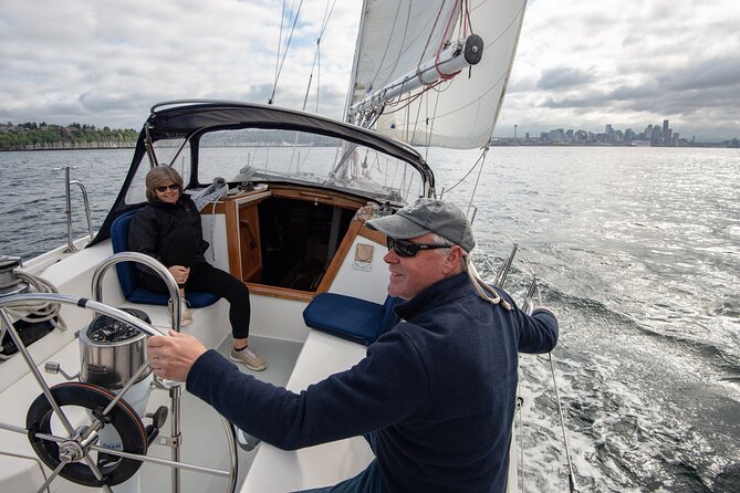 Guided Seattle Sailing Adventure from Bainbridge Island - Leaving Eagle Harbor and raising the sails