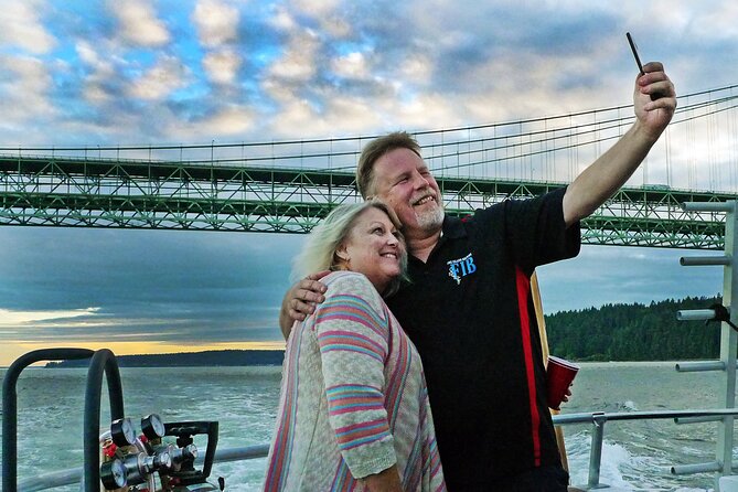 Shared 2 Hour September Sunset Cruise from Gig Harbor - Passing beneath the Tacoma Narrows bridges