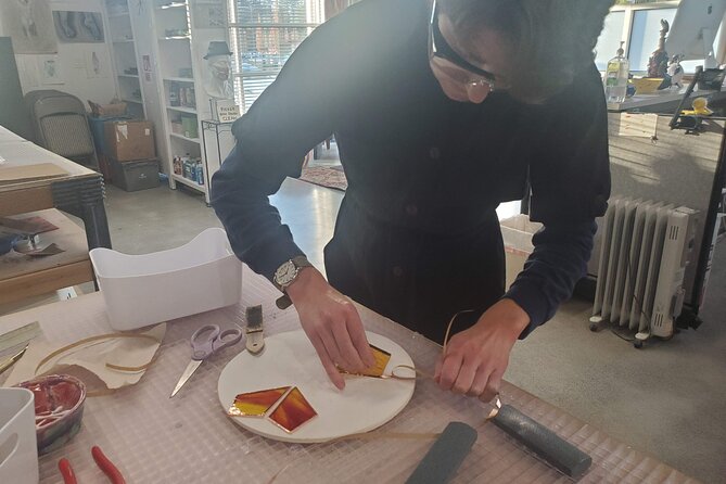 Stained Glass Magic Class in Everett - Choosing a design before the glasswork begins